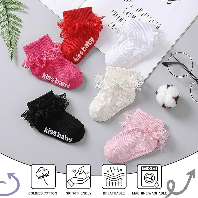 DRESHOW BQUBO Baby Girls Toddler Anti Slip Socks - Image 6