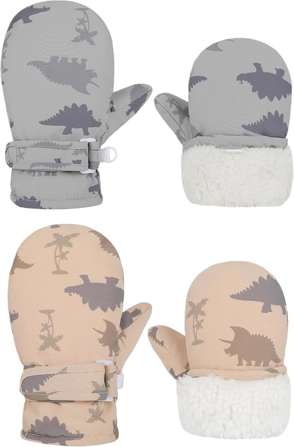 Toddler Gloves Kids Mittens Winter Warm Lined Fleece Gloves Waterproof Snow by Slivery+Color