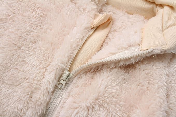 Baby Hooded Fleece Romper Long Sleeve Onesie Outwear Outfits 0-12M | Fall - Image 3