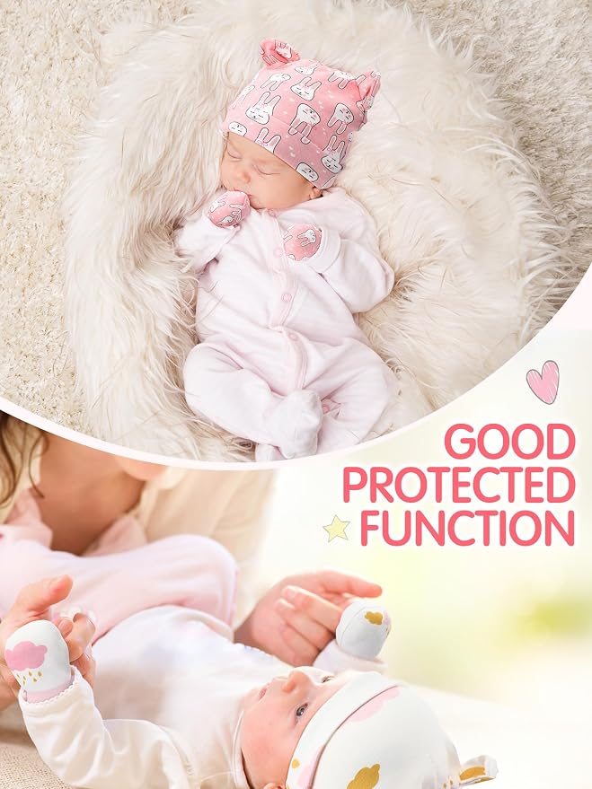 Geyoga 12 Pcs Baby Hat | Newborn Hats Mittens - Image 7