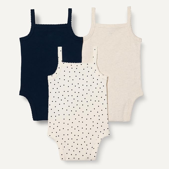 Amazon Essentials Baby Girls' Cotton Sleeveless Bodysuits, Baby Clothes - Image 3