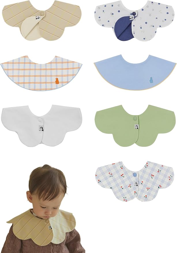 Konny Baby Bib 3/5/7-Pack Set, 360 ​​° Rotate, Soft and Absorbent Drooling by Konny