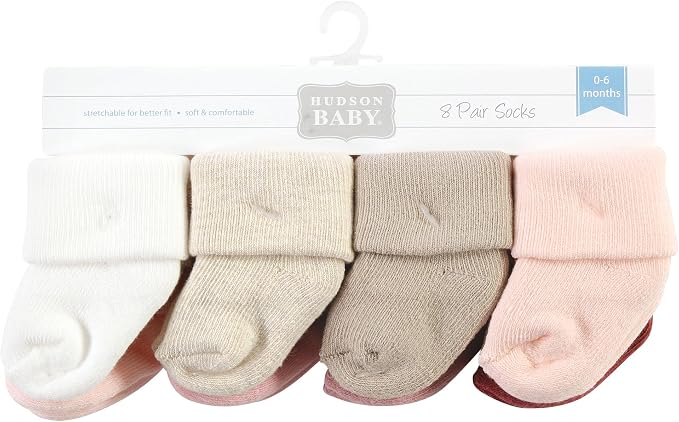 Hudson Baby Baby 8-pack Cotton Rich Newborn and Terry Socks - Image 2