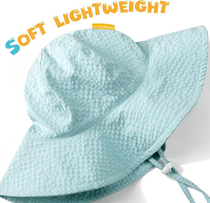 HONGTEYA Baby Sun Hat Wide Brim Adjustable Toddler Beach Bucket Hat | Soft - Image 5