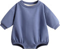 Bafeicao Baby Boy Girl Sweatshirt Romper Organic Cotton Solid Color Long Sleeve Bubble Romper Oversized Warm Fall Winter