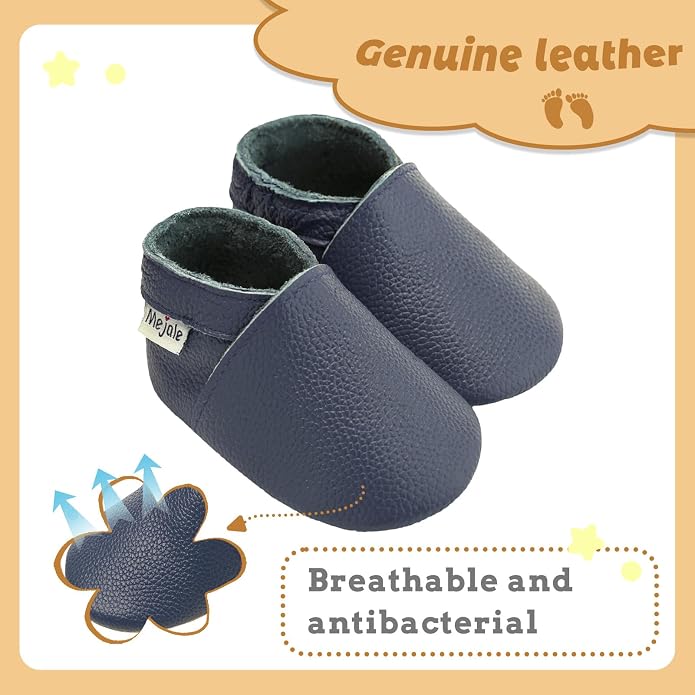 Mejale Baby Infant Toddler Shoes Slip-on Soft Sole Leather Moccasins Pre-Walkers - Image 2