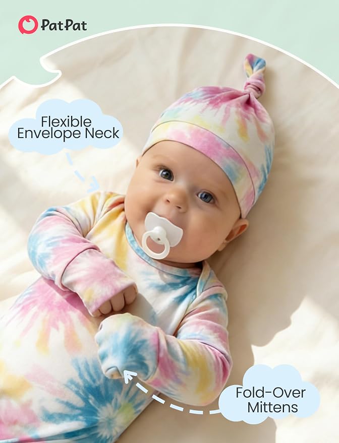 PATPAT Baby Sleeper Gown with Hat - Image 3