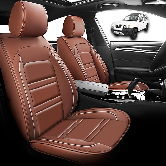 Seat Cover for Nissan Car Xterra 2000-2015 | Car Seat Covers Front Seats, Waterproof Seat Protectors, Automotive Front Seat Covers (Front Seat, Coffee)