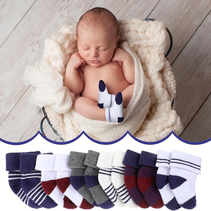 Twistover 10 Pairs Preemie Cotton Turn Cuff Socks - Image 5