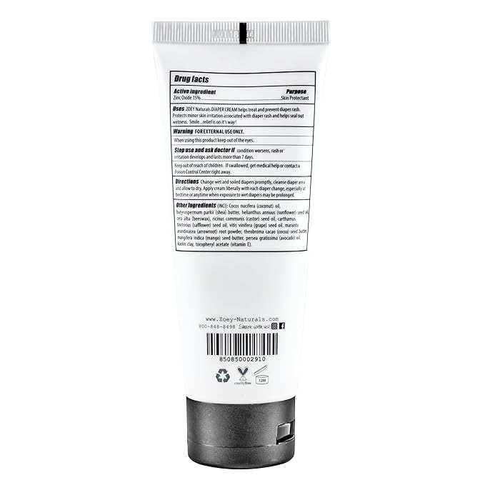 Baby Diaper Cream - Pediatrician & Dermatologist Approved - Zinc Oxide & Kaolin Clay Rash Protectant for Soothing Relief & Healing - Fragrance Free 3.4 oz