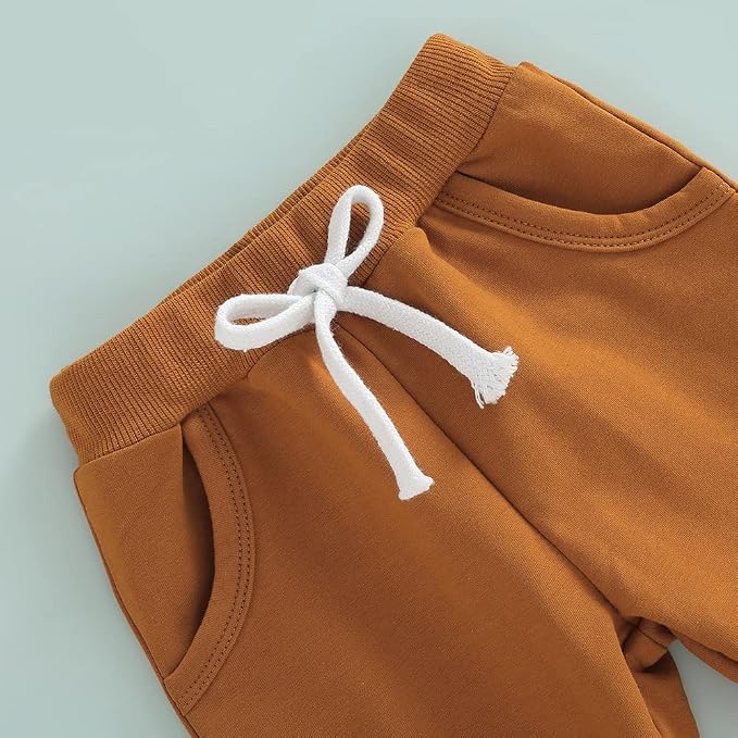 Thorn Tree Infant Baby Boys Pants Set Hooded Solid Sweatshirt Top Pocket - Image 5