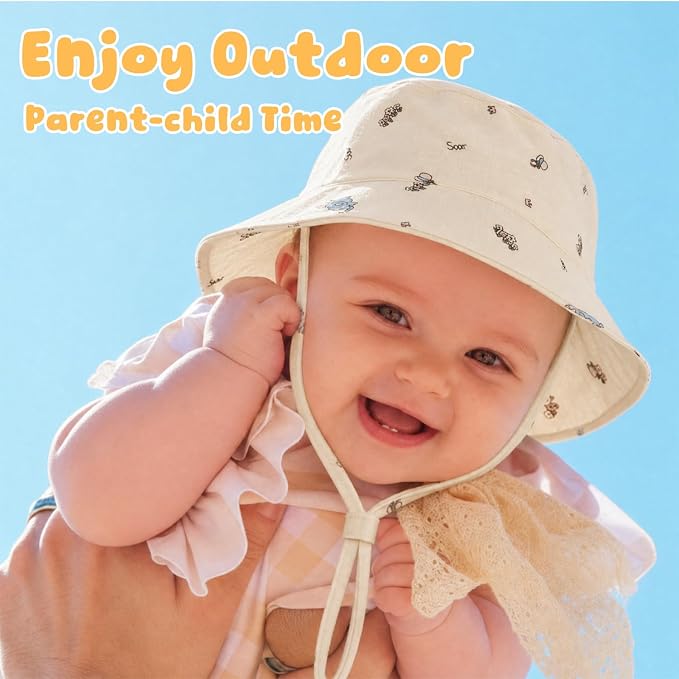 Muslin Baby Sun Hat Sun Protection Baby Toddler Bucket Hats - Image 3