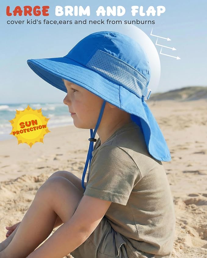 Toddler Baby Sun Hat Kids Summer Beach Essentials Adjustable Beach Hats - Image 3