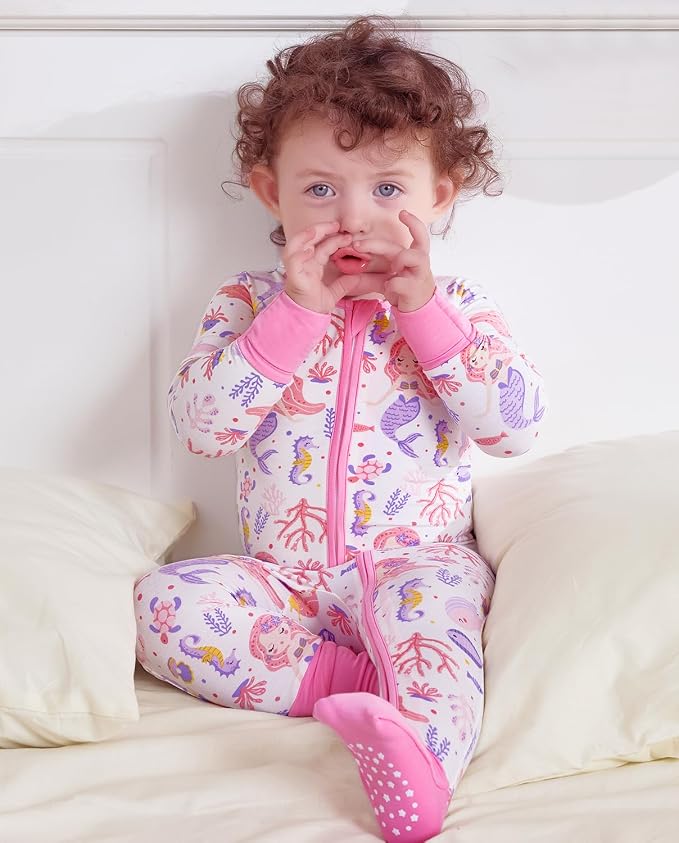 babee Reshinee Viscose derived from bamboo Baby Pajamas Convertible Footie - Image 9