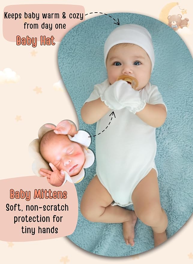 Baby Mittens No Scratch, Newborn Gloves 0-6M, Registry Essential - Image 4