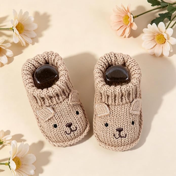 Newborn Baby Boy Girl Knit Booties Soft Sole Non-Slip First Walking Shoes | - Image 3