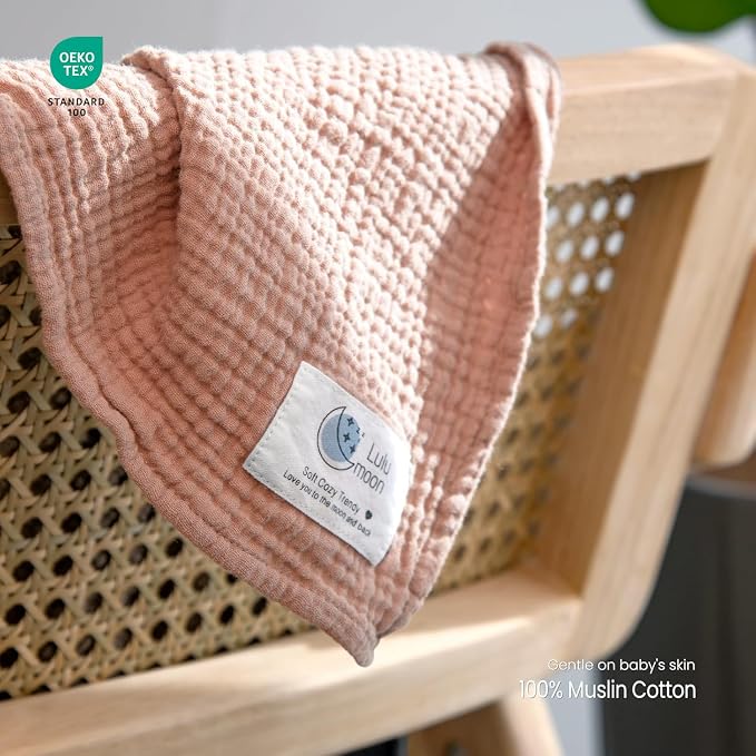lulumoon Muslin Swaddle Blanket Baby: Cotton Receiving Wrap - Image 4