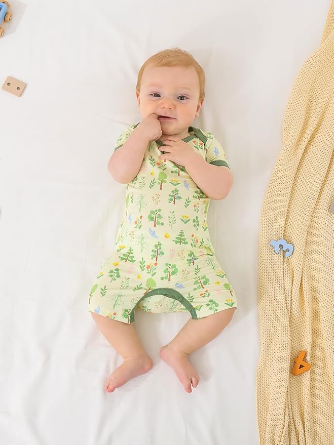GUISBY Baby Rayon Romper Pajamas, 0-24M | Silky Soft Feel，Snap Closure，Footless - Image 6