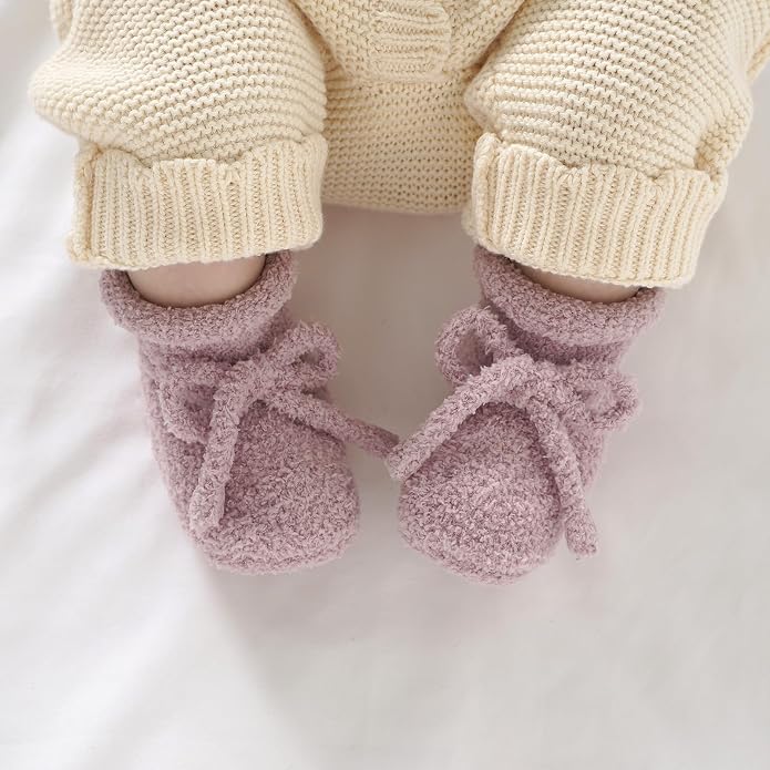 LAWKUL Cotton Baby Booties Newborn Fleece Shoes Sock - Image 2