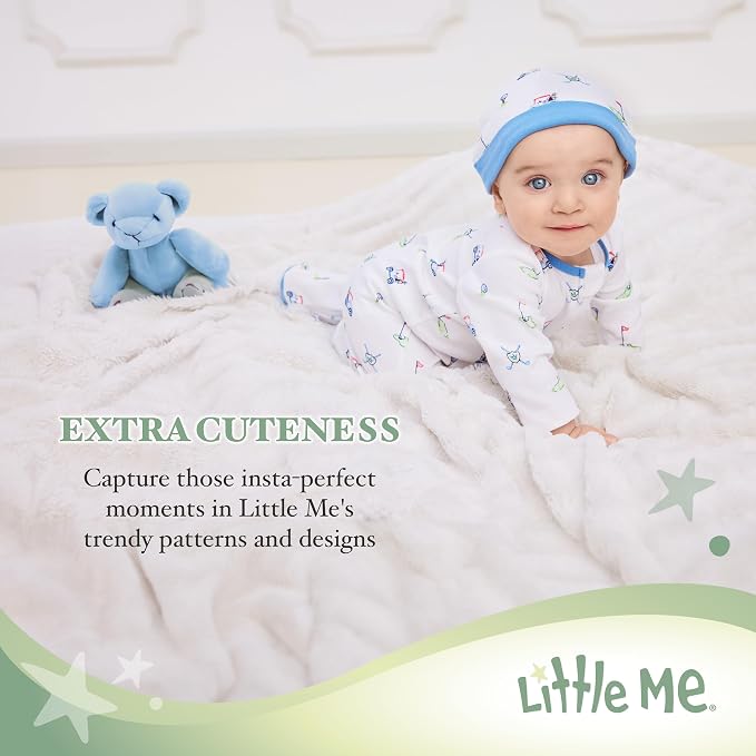 Little Me Clothes for Baby Girls' 100% Cotton Scratch-Free Tag Footie Sleeper - Image 6