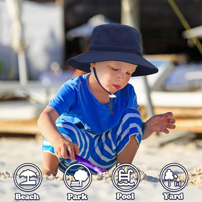 Sarfel Baby Sun Hat Summer Baby Boy Hats UPF 50+ Sun Protection Toddler Hat - Image 3