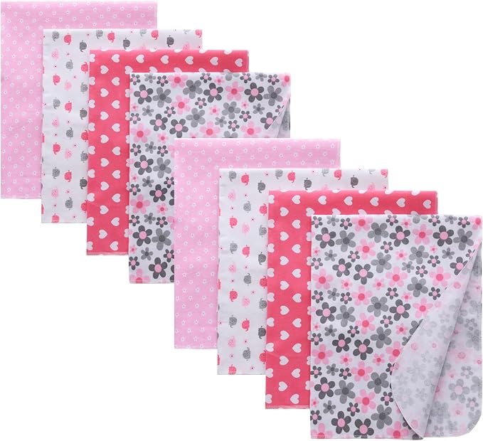 Gina Era Cotton Flannel Receiving Blankets Baby 8 Pcs, Baby Swaddle Blankets by GinaEra