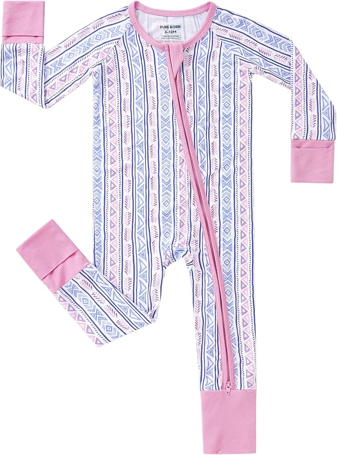 pureborn Baby Sleeper Viscose from Bamboo Zipper Footies 0-24 Months by pureborn