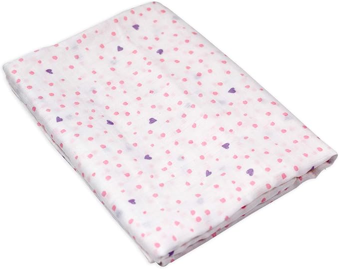 HonestBaby 3-Pack Organic Cotton Swaddle Blankets, Rose Blossom, One Size - Image 4