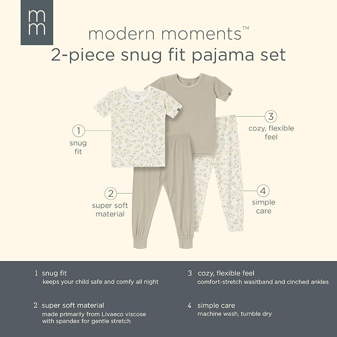 MODERNMOMENTS Baby Viscose 4-piece Tight Fitting Pajama Sets - Image 6