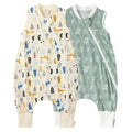 Duomiaomiao 2 Pack 0.5 TOG Toddler Sleep Sack 6-12 Months 100% Cotton Lightweight Baby Sleep Sack with Feet, Breathable Comfy Toddler Wearable Blanket
