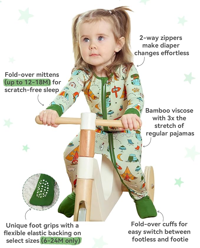 babee Reshinee Bamboo Viscose Baby Footie Pajama, Zipper Sleeper Boys Girls - Image 3