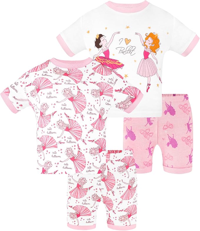 DAUGHTER QUEEN Girls Summer Pajamas Set 4 Pieces 100% Cotton Sleepwear Size 18 - Image 8