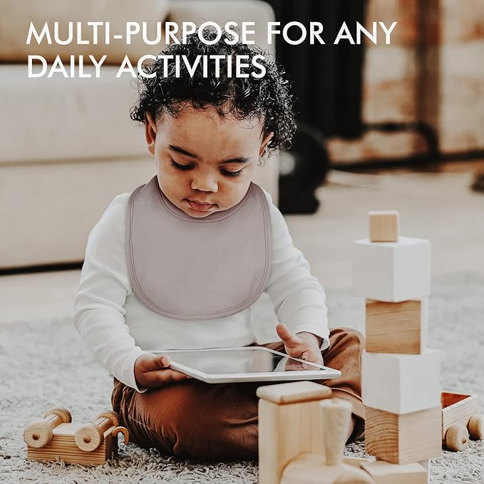 10 Pack Cotton Snap Bibs for Baby Boy Girl, Super Soft Drool Bibs for Teething - Image 3