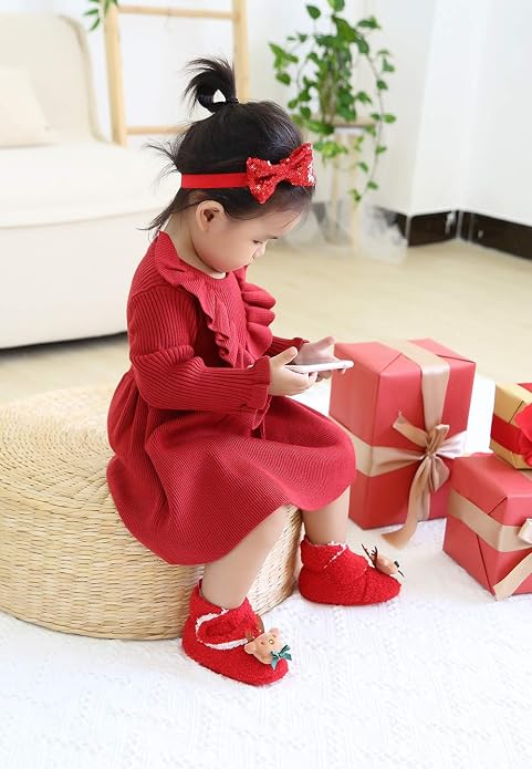Ohwawadi Infant Baby Slippers Girls Boys Booties Warm Baby Socks Shoes Newborn - Image 3