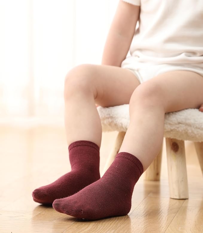 Baby Toddlers Crew Socks with Non-Slip Grip 12 Pack Cotton Stretch Socks | Soft - Image 7