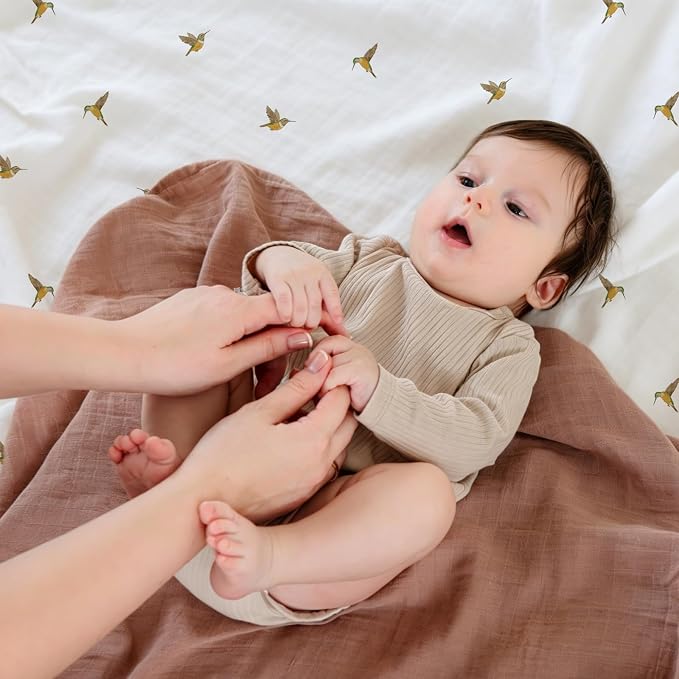 POMISO Muslin Swaddle Blankets for Boys & Girls, Newborn Receiving Blankets - Image 3