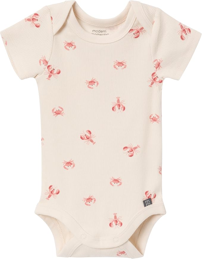 Modern Moments by Gerber Baby 4-Pack Short Sleeve Bodysuits & Shortie Set - Image 4