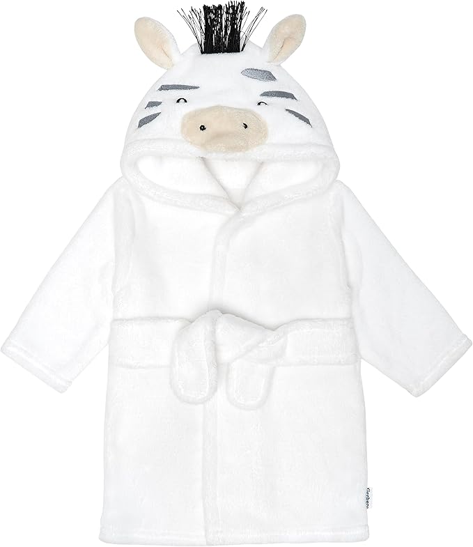 Gerber Baby Boys & Girls Plushy Soft Hooded Animal Character Bathrobe by Gerber