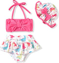 Aalizzwell Baby Girl 2-Piece Bikini Swimsuit with Hat