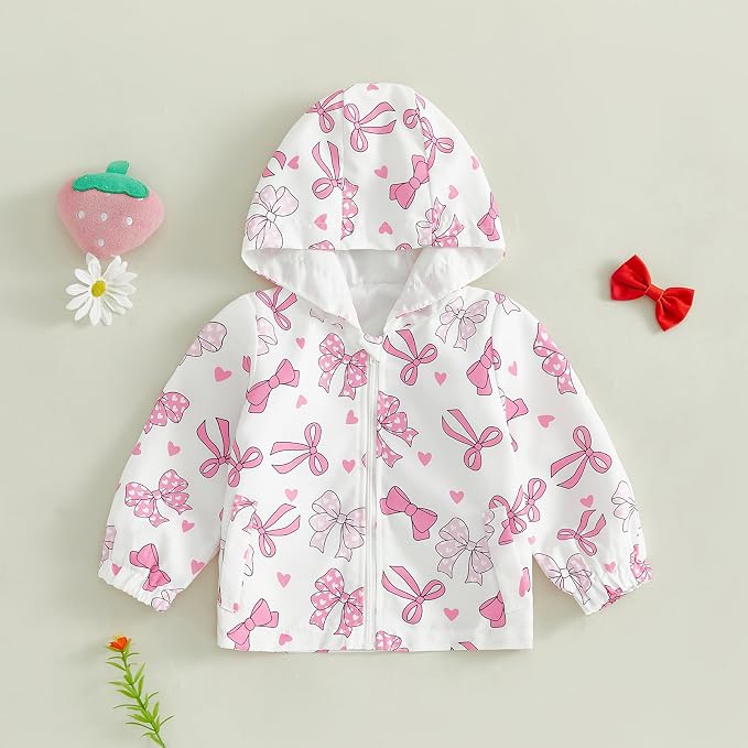 Toddler Windbreaker Jacket Baby Girl Hooded Zip Up Sweatshirt Winter Jacket - Image 4