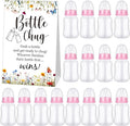 TrelaCo Bottle Chug Baby Shower Game Sign 20 Pcs Baby Bottles Shower Favor Plastic Greenery Flowers Bear Elephant Butterfly Gift Set for Gender Reveal Party (Wildflower, Pink)