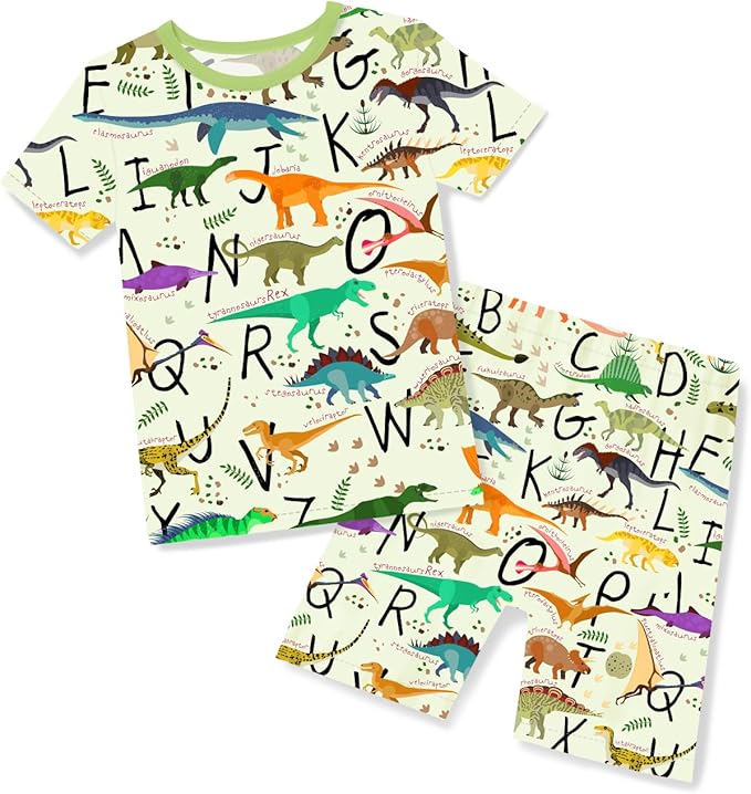 babee Reshinee Bamboo Viscose Toddler Boys Pajamas Set, Short Sleeve Kids by babeeReshinee