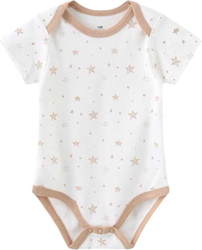Kiddiezoom Baby Bodysuit Newborn Short Sleeve baby One-Piece Cotton 5-Pack baby - Image 3