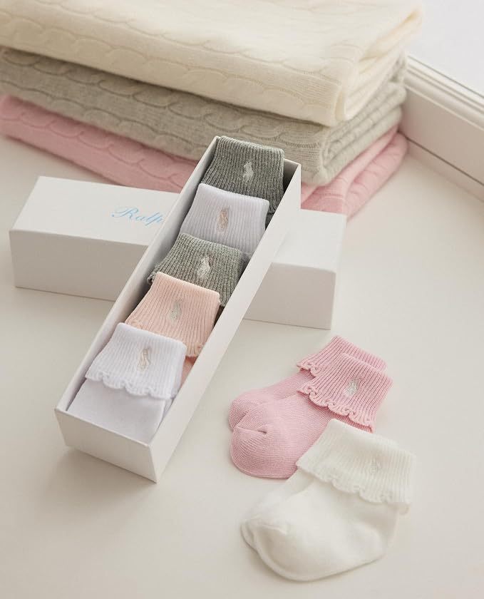 Polo Ralph Lauren Baby’s Classic Sport Ankle Socks, 6 Pair Pack, Soft Stretchy - Image 3