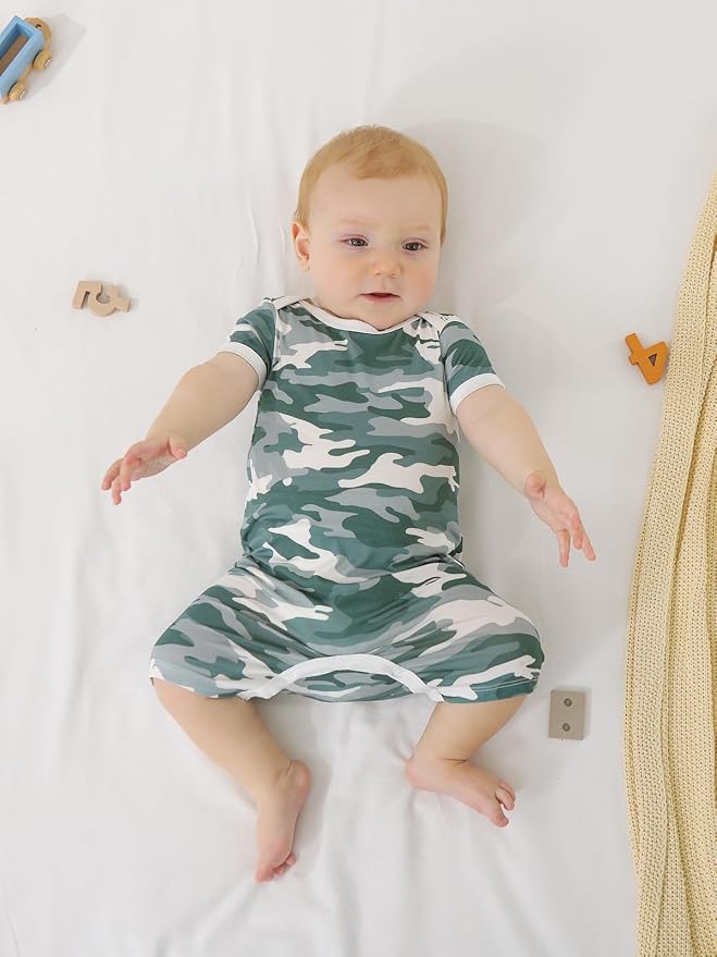 GUISBY Baby Rayon Romper Pajamas, 0-24M | Silky Soft Feel，Snap Closure，Footless - Image 6