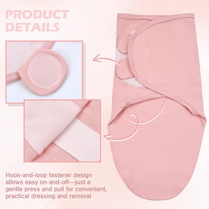 Dizila 2 Sets Adjustable Soft Cotton Blend Newborn Infant Baby Girl Receiving - Image 4