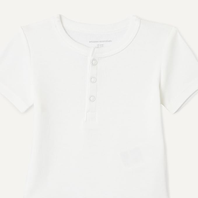 Amazon Essentials Unisex Babies' Short Sleeve Henley Bodysuit - Image 5