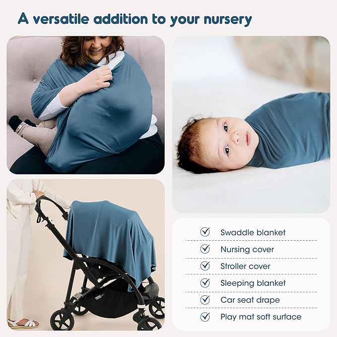 2 Pack Newborn Swaddle Blanket, Ultra Soft Stretchy Jersey Knit Extra Large - Image 6