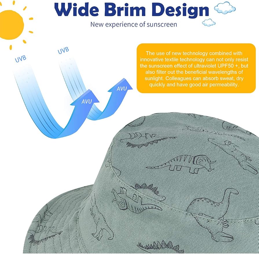 Komorebi Toddler Sun Hat UPF 50+ Kids Beach Bucket Hats Boys Girls 0-8Y | Cute - Image 5