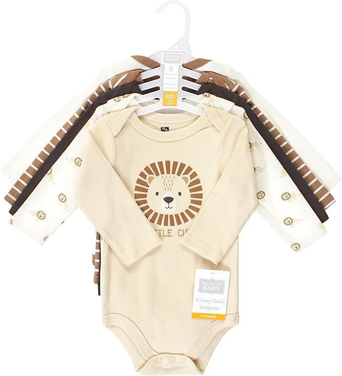 Hudson Baby baby-boys Cotton Long-sleeve Bodysuits 5-pack - Image 2